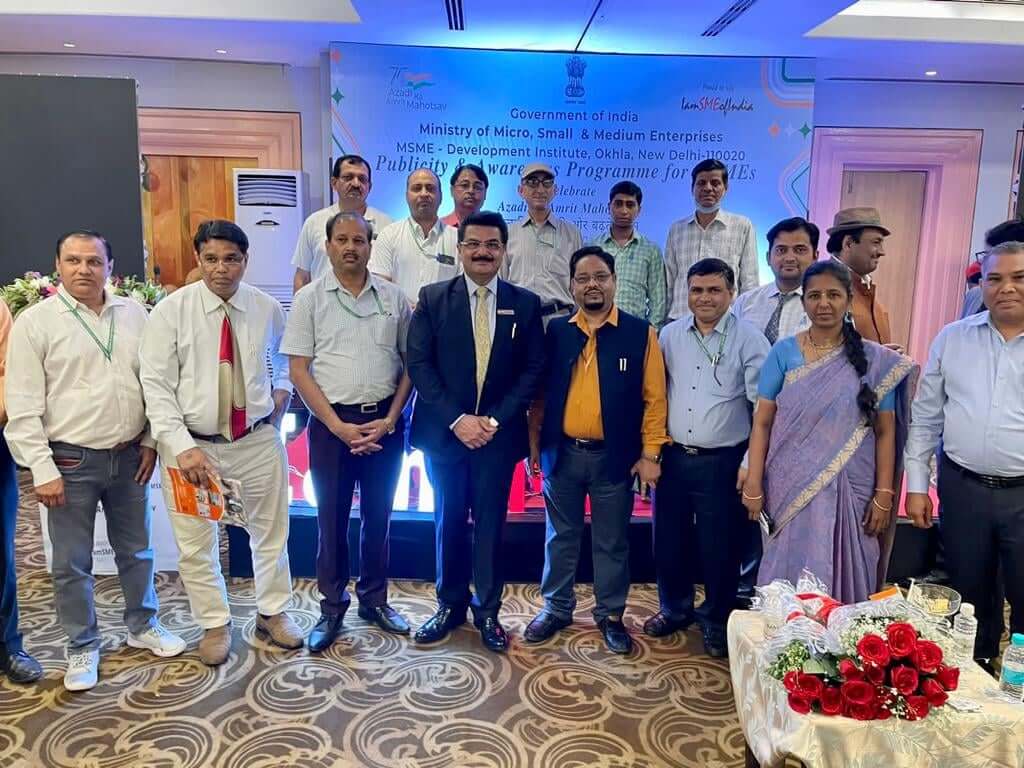 Award presentation at a business community event
